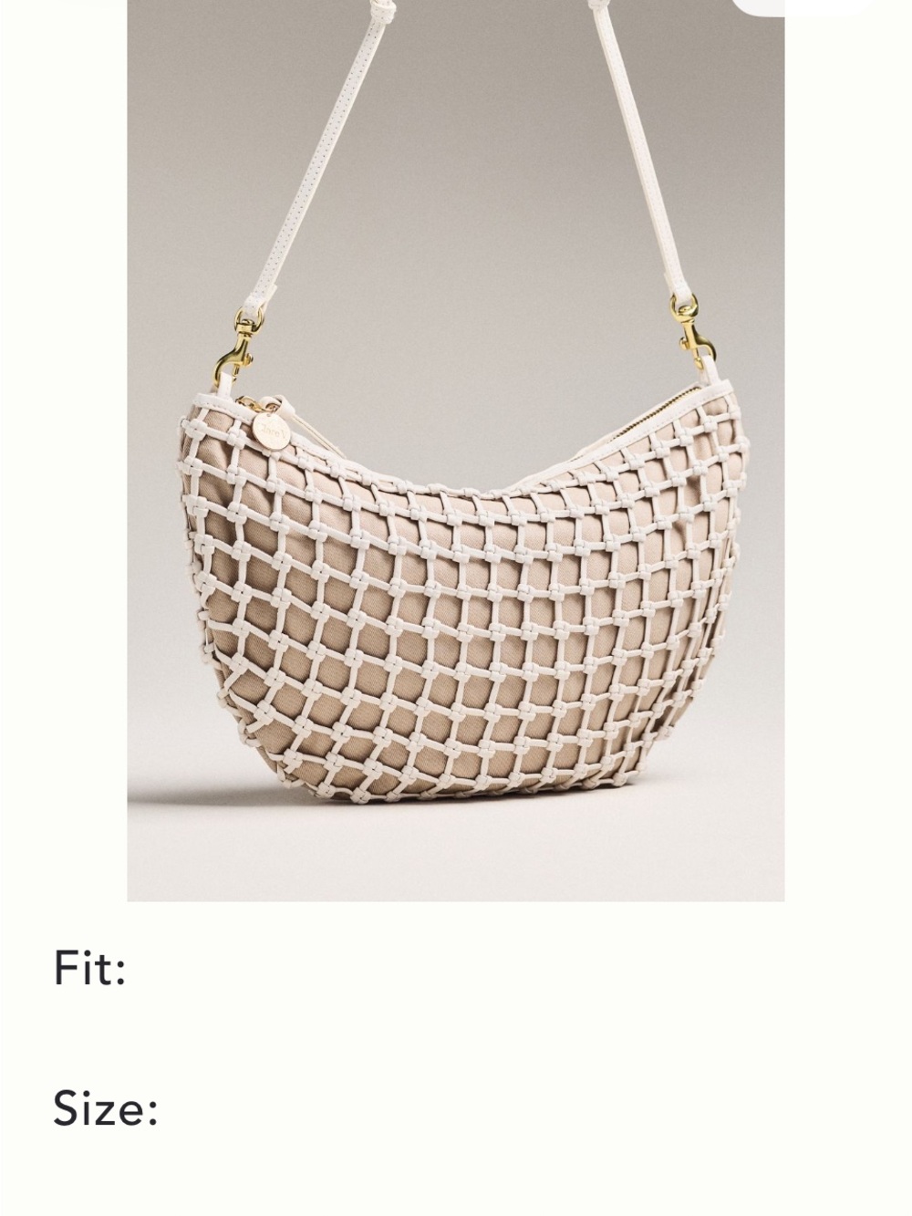 Woven Mesh Shoulder Bag in Cream